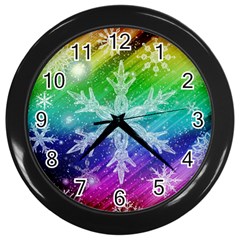 Christmas-snowflake-background Wall Clock (black) by Grandong