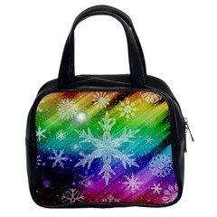 Christmas-snowflake-background Classic Handbag (two Sides)