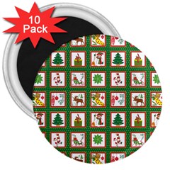 Christmas-paper-christmas-pattern 3  Magnets (10 Pack)  by Grandong