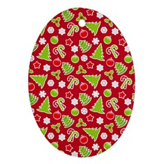 Christmas-paper-scrapbooking-pattern Ornament (oval) by Grandong