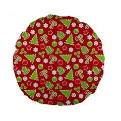 Christmas-paper-scrapbooking-pattern Standard 15  Premium Round Cushions by Grandong