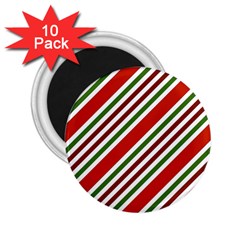 Christmas-color-stripes 2.25  Magnets (10 pack) 