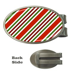 Christmas-color-stripes Money Clips (Oval) 