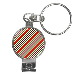 Christmas-color-stripes Nail Clippers Key Chain