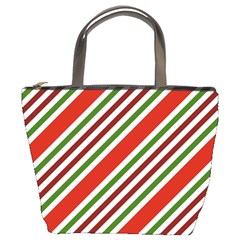 Christmas-color-stripes Bucket Bag