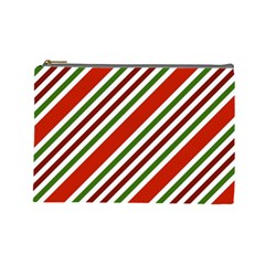 Christmas-color-stripes Cosmetic Bag (Large)