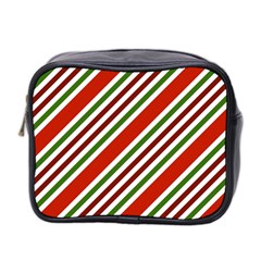 Christmas-color-stripes Mini Toiletries Bag (Two Sides)