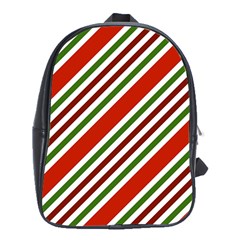 Christmas-color-stripes School Bag (XL)