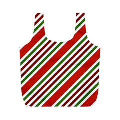 Christmas-color-stripes Full Print Recycle Bag (M)