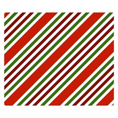 Christmas-color-stripes Two Sides Premium Plush Fleece Blanket (Small)