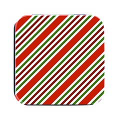 Christmas-color-stripes Square Metal Box (Black)