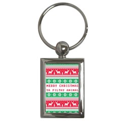 Merry Christmas Ya Filthy Animal Key Chain (Rectangle)