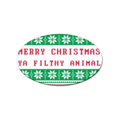 Merry Christmas Ya Filthy Animal Sticker Oval (10 pack)