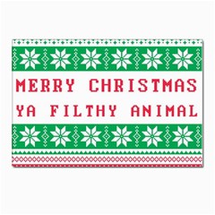 Merry Christmas Ya Filthy Animal Postcards 5  X 7  (pkg Of 10) by Grandong