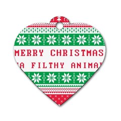 Merry Christmas Ya Filthy Animal Dog Tag Heart (One Side)