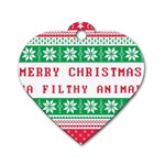 Merry Christmas Ya Filthy Animal Dog Tag Heart (Two Sides) Front