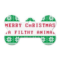 Merry Christmas Ya Filthy Animal Dog Tag Bone (One Side)