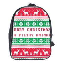 Merry Christmas Ya Filthy Animal School Bag (Large)
