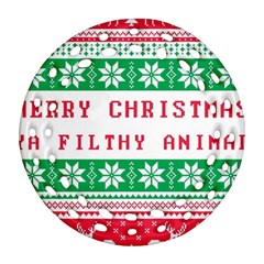 Merry Christmas Ya Filthy Animal Ornament (Round Filigree)