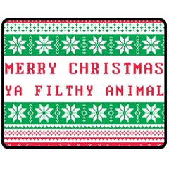 Merry Christmas Ya Filthy Animal Two Sides Fleece Blanket (Medium)