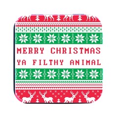 Merry Christmas Ya Filthy Animal Square Metal Box (Black)