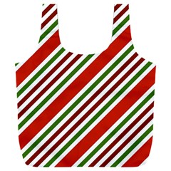 Christmas-color-stripes Full Print Recycle Bag (XXL)
