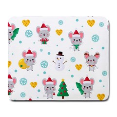 Christmas-seamless-pattern-with-cute-kawaii-mouse Large Mousepad by Grandong
