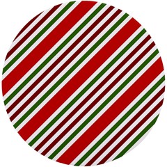 Christmas-color-stripes UV Print Round Tile Coaster