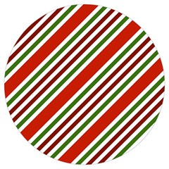 Christmas-color-stripes Round Trivet