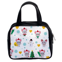 Christmas-seamless-pattern-with-cute-kawaii-mouse Classic Handbag (two Sides) by Grandong