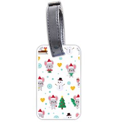 Christmas-seamless-pattern-with-cute-kawaii-mouse Luggage Tag (one Side) by Grandong