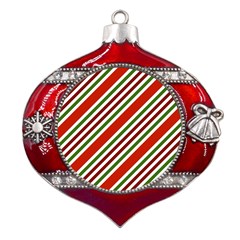 Christmas-color-stripes Metal Snowflake And Bell Red Ornament