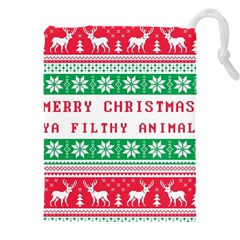 Merry Christmas Ya Filthy Animal Drawstring Pouch (5XL)