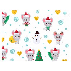 Christmas-seamless-pattern-with-cute-kawaii-mouse Two Sides Premium Plush Fleece Blanket (extra Small) by Grandong