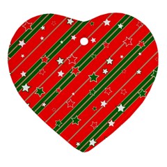 Christmas-paper-star-texture     - Heart Ornament (two Sides) by Grandong