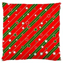 Christmas-paper-star-texture     - Large Cushion Case (one Side) by Grandong