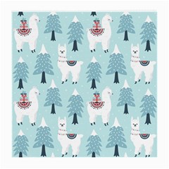 Christmas-tree-cute-lama-with-gift-boxes-seamless-pattern Medium Glasses Cloth (2 Sides) by Grandong