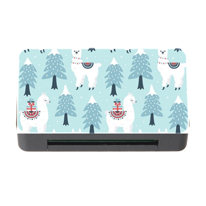 Christmas-tree-cute-lama-with-gift-boxes-seamless-pattern Memory Card Reader with CF