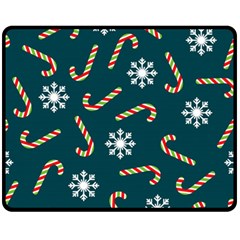 Christmas-seamless-pattern-with-candies-snowflakes Fleece Blanket (medium) by Grandong