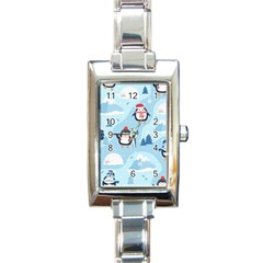 Christmas-seamless-pattern-with-penguin Rectangle Italian Charm Watch