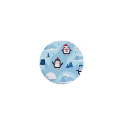 Christmas-seamless-pattern-with-penguin 1  Mini Buttons by Grandong