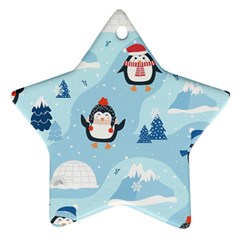 Christmas-seamless-pattern-with-penguin Ornament (Star)