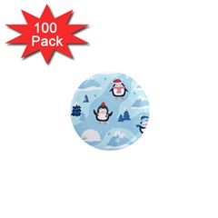 Christmas-seamless-pattern-with-penguin 1  Mini Magnets (100 pack) 