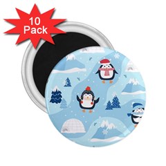 Christmas-seamless-pattern-with-penguin 2.25  Magnets (10 pack) 