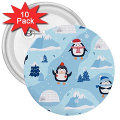 Christmas-seamless-pattern-with-penguin 3  Buttons (10 pack) 
