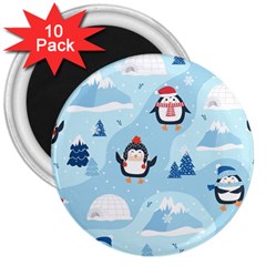 Christmas-seamless-pattern-with-penguin 3  Magnets (10 Pack) 