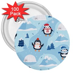 Christmas-seamless-pattern-with-penguin 3  Buttons (100 Pack) 