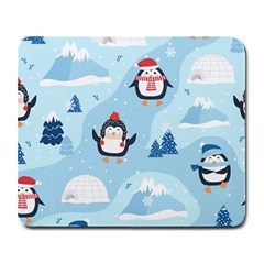 Christmas-seamless-pattern-with-penguin Large Mousepad by Grandong