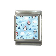 Christmas-seamless-pattern-with-penguin Italian Charm (13mm)
