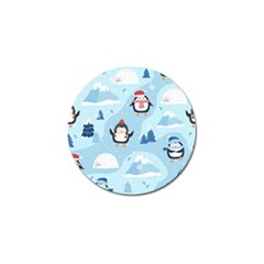 Christmas-seamless-pattern-with-penguin Golf Ball Marker (4 pack)
